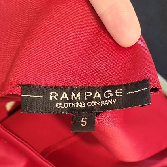 Rampage Y2K Maxi Prom Dress Size 5 Red High Slit One Shoulder Sequin 90s Formal - Picture 12 of 15